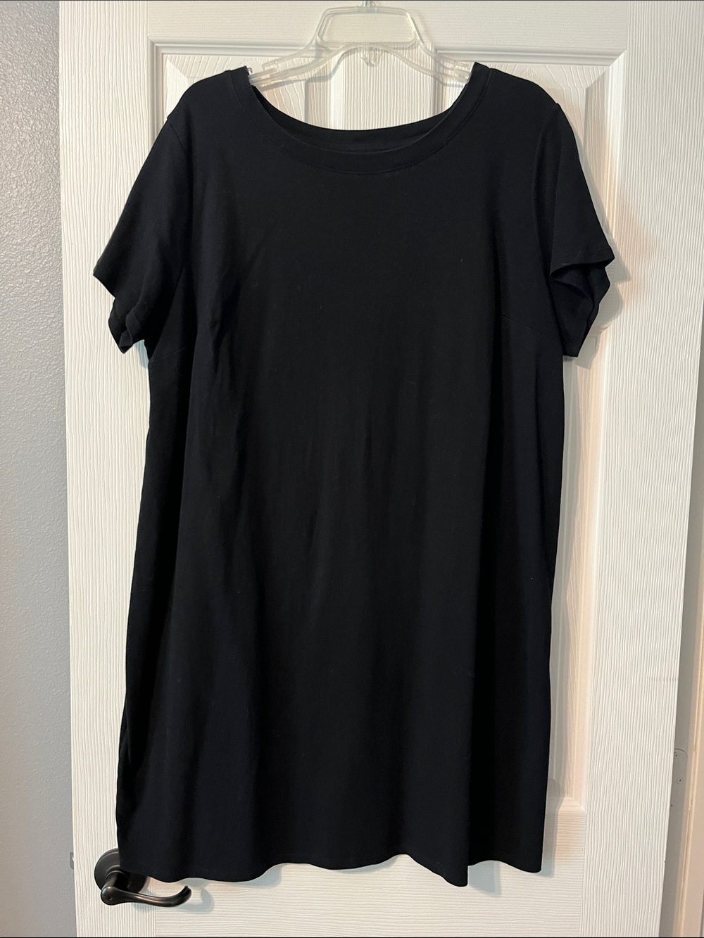 Short Sleeve cotton Black T-Shirt dress